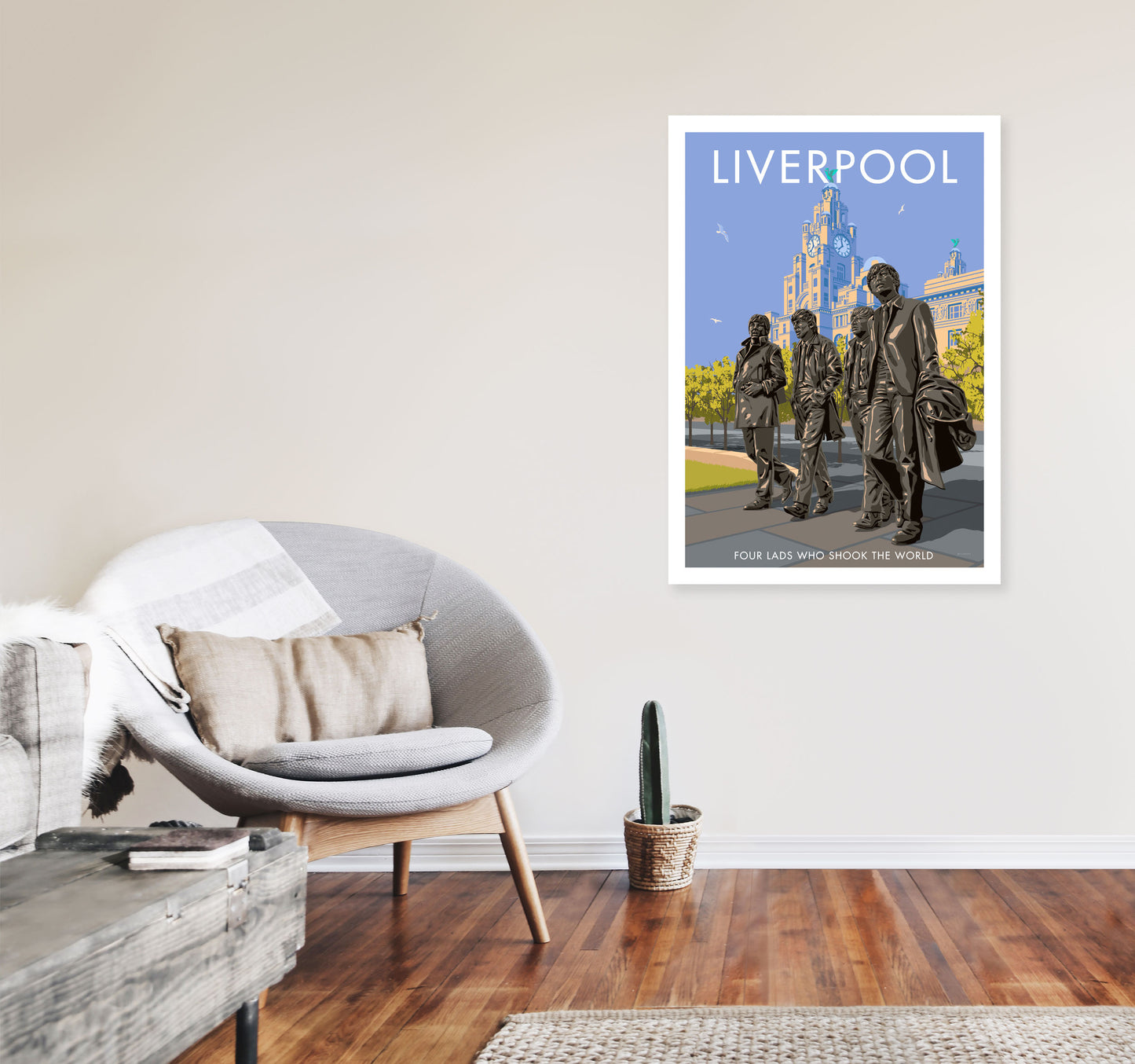 Liverpool Art Print by Stephen Millership A1 Black Frame