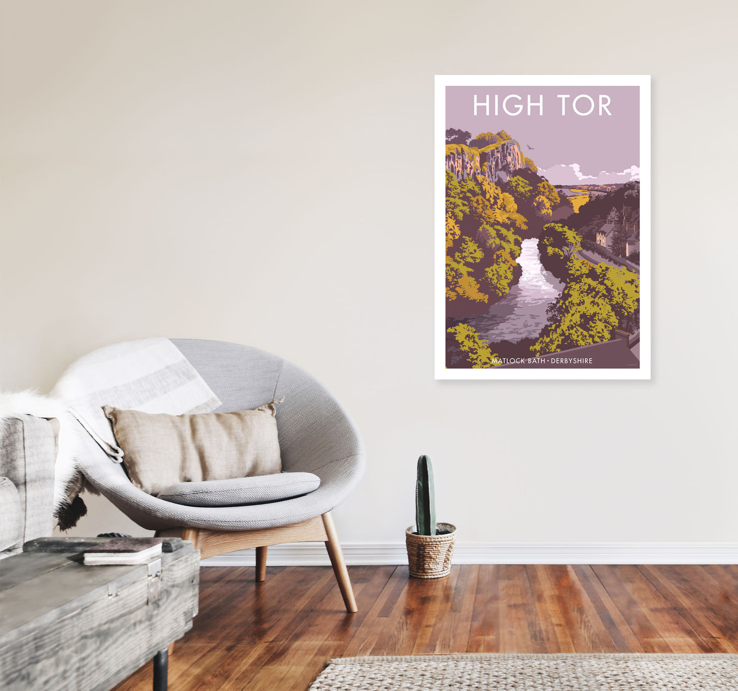 High Tor Art Print by Stephen Millership A1 Black Frame