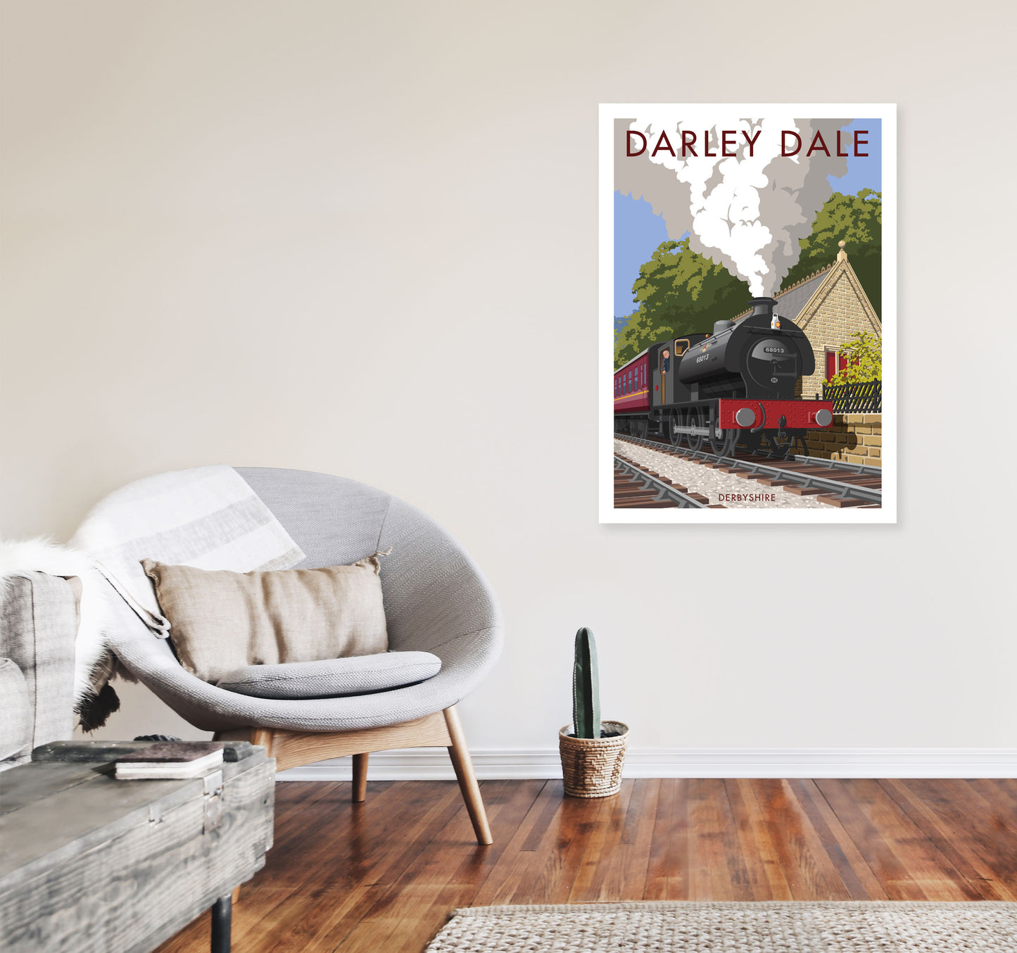 Darley Dale Derbyshire Travel Art Print by Stephen Millership A1 Black Frame