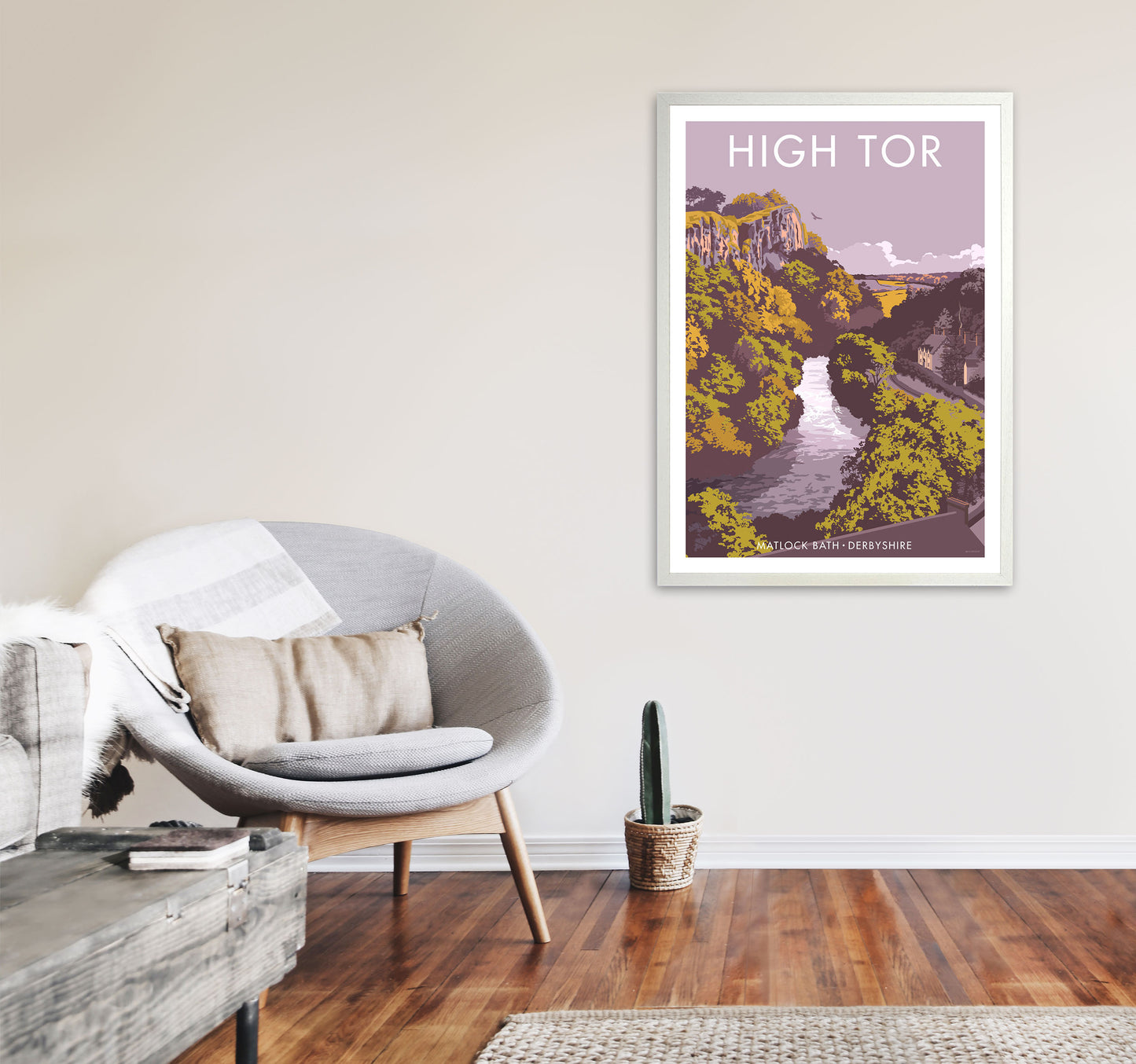 High Tor Art Print by Stephen Millership A1 Oak Frame