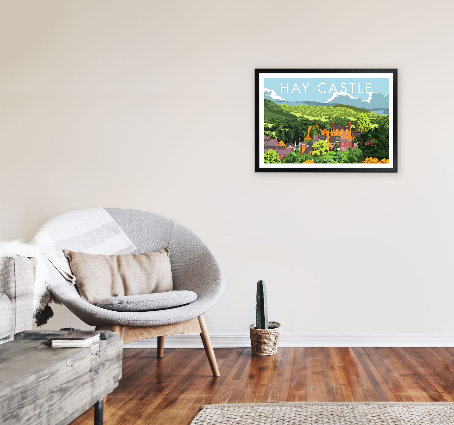 Hay Castle by Stephen Millership A2 White Frame