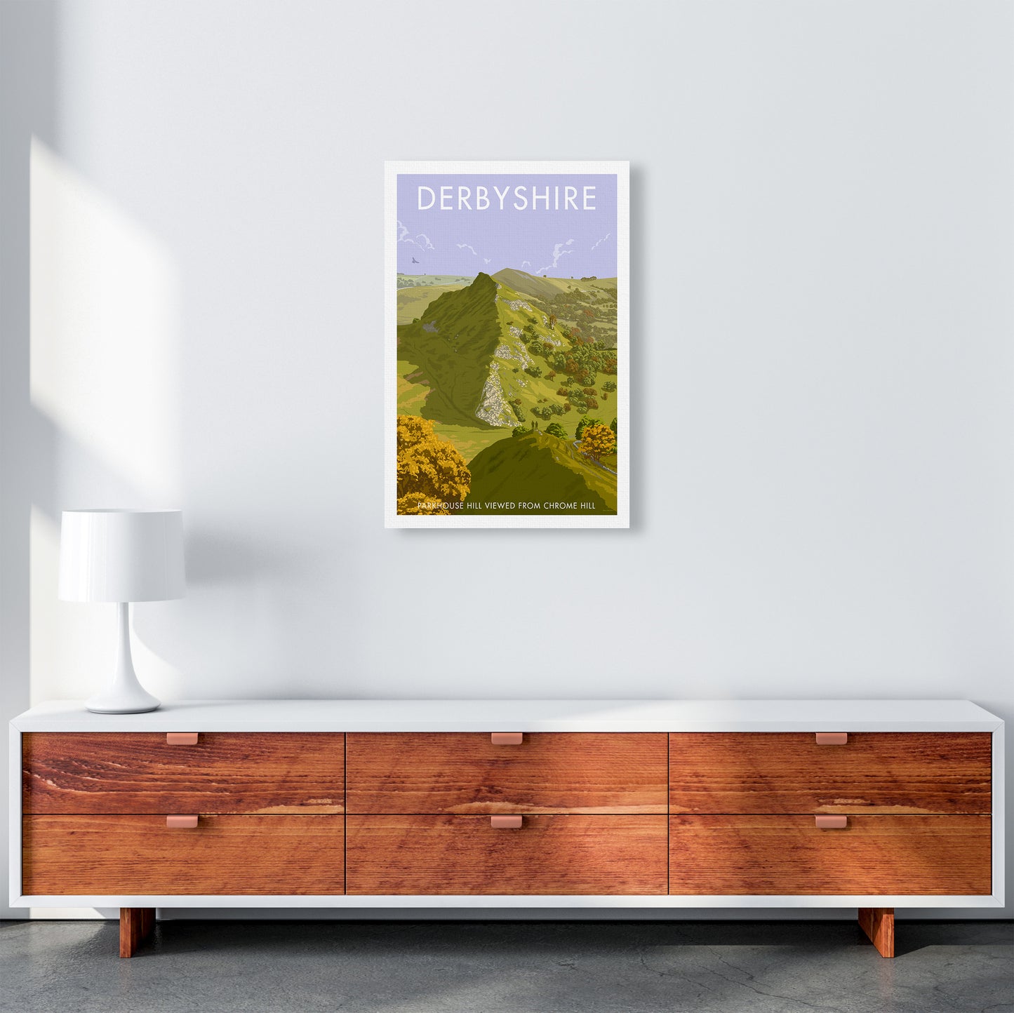 Derbyshire Chrome Hill Travel Art Print By Stephen Millership A2 Canvas