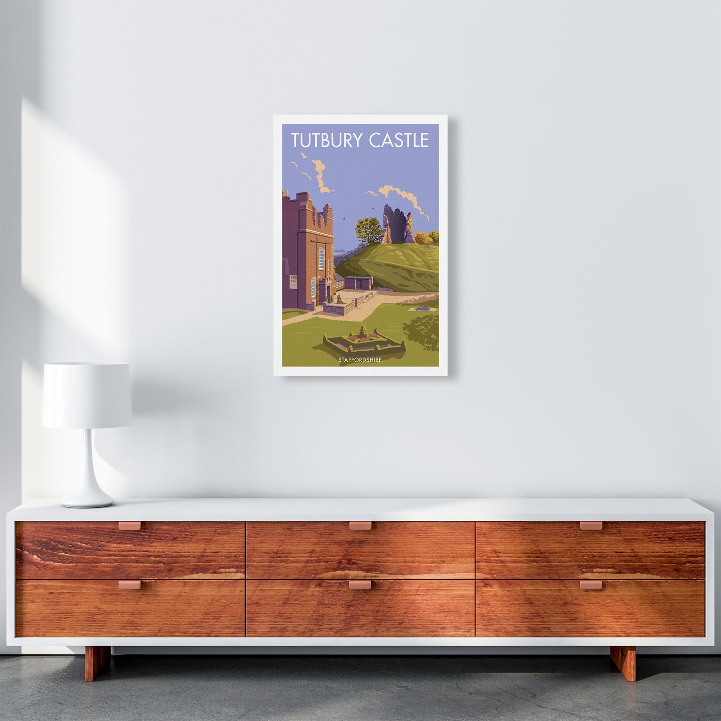 Tutbury Castle Travel Art Print By Stephen Millership A2 Canvas