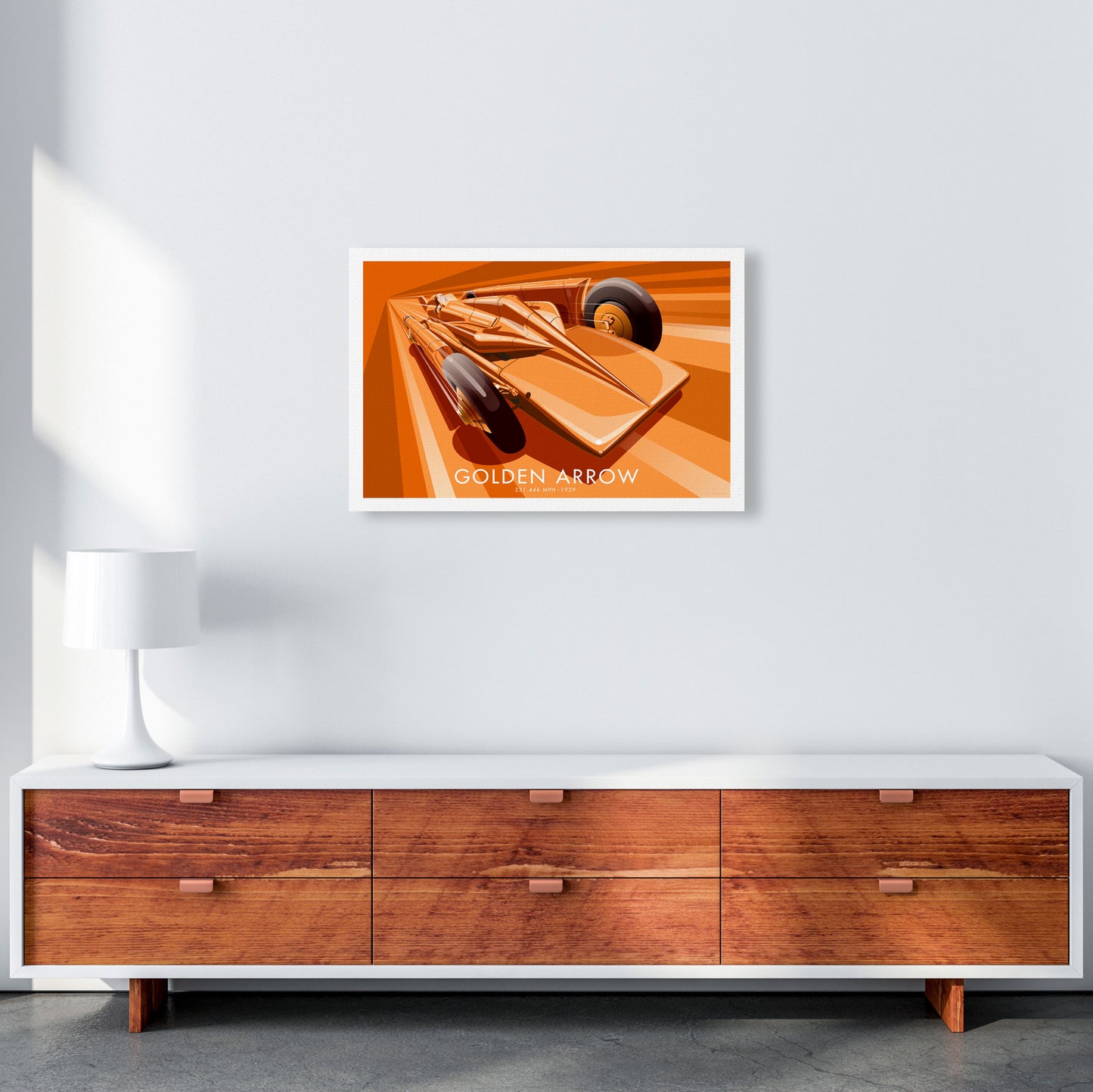 The Golden Arrow Art Print by Stephen Millership, Framed Transport Poster A2 Canvas