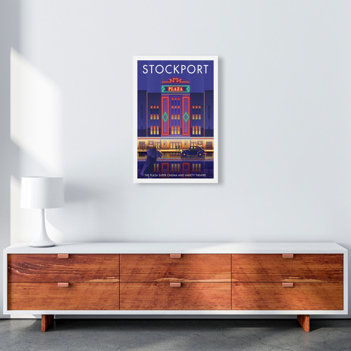 Stockport Plaza Framed Digital Art Print by Stephen Millership A2 Canvas