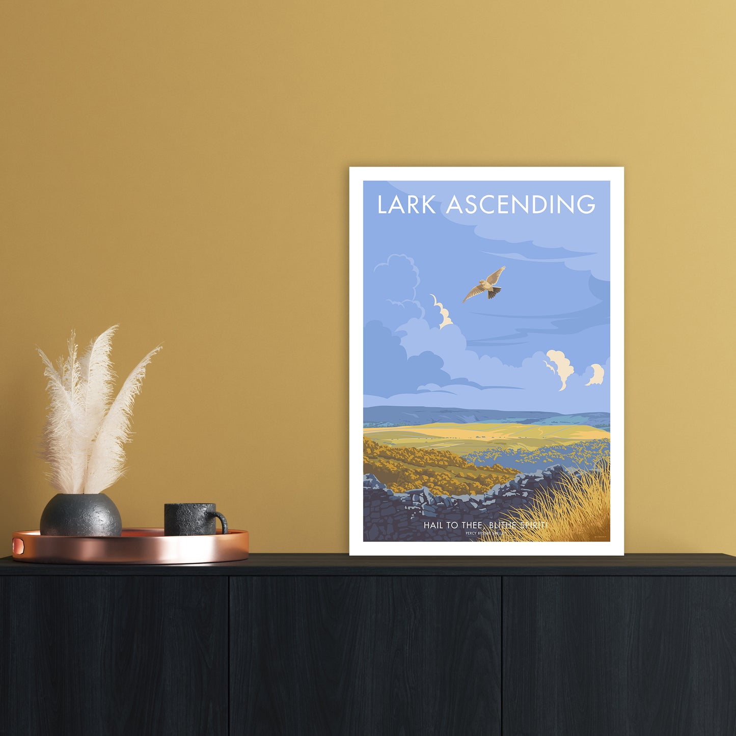 Lark Art Print by Stephen Millership A2 Black Frame