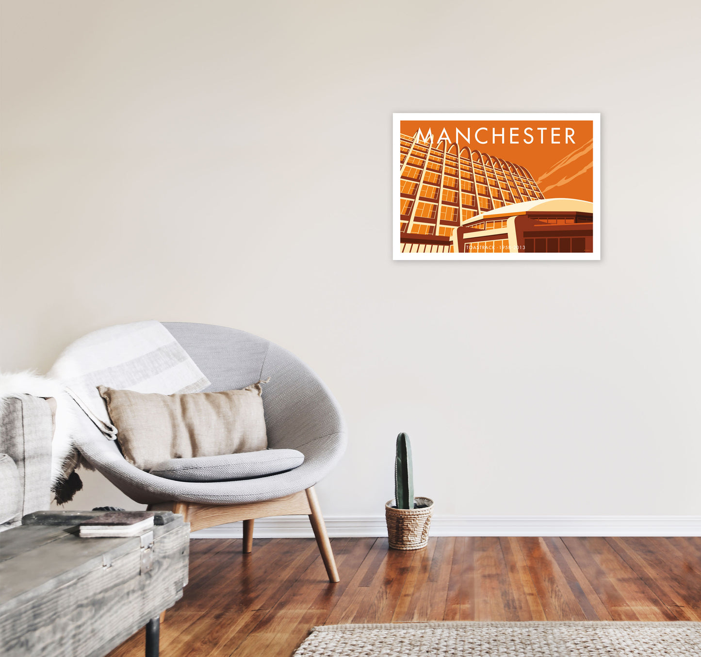 Manchester by Stephen Millership A2 Black Frame