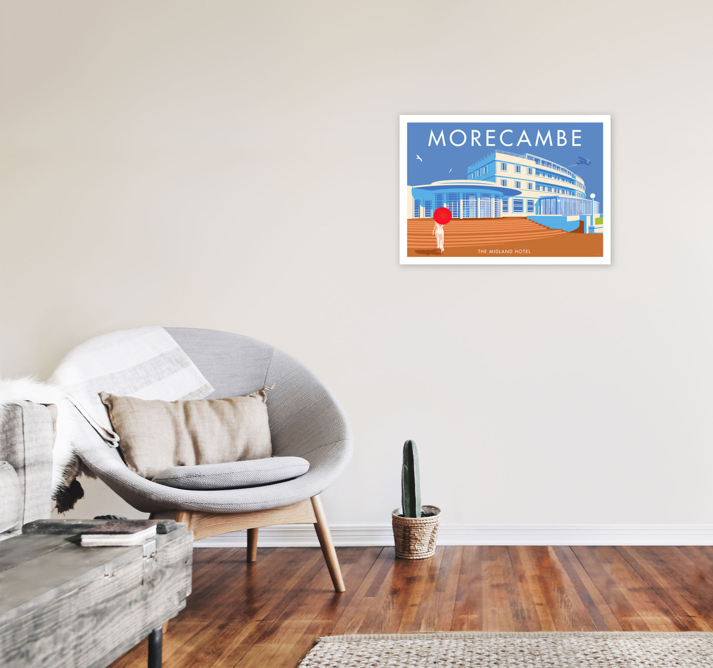 Morecambe by Stephen Millership A2 Black Frame