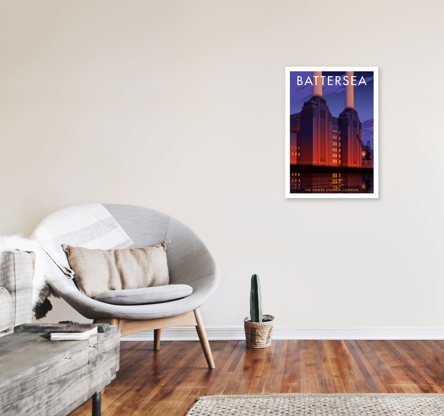 Battersea by Stephen Millership A2 Black Frame