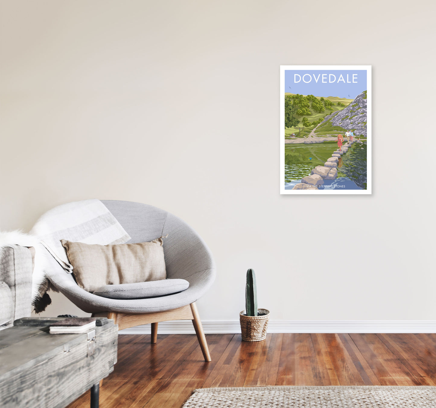 Dovedale Derbyshire Travel Art Print by Stephen Millership A2 Black Frame