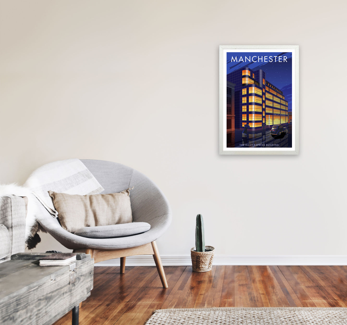 Manchester by Stephen Millership A2 Oak Frame
