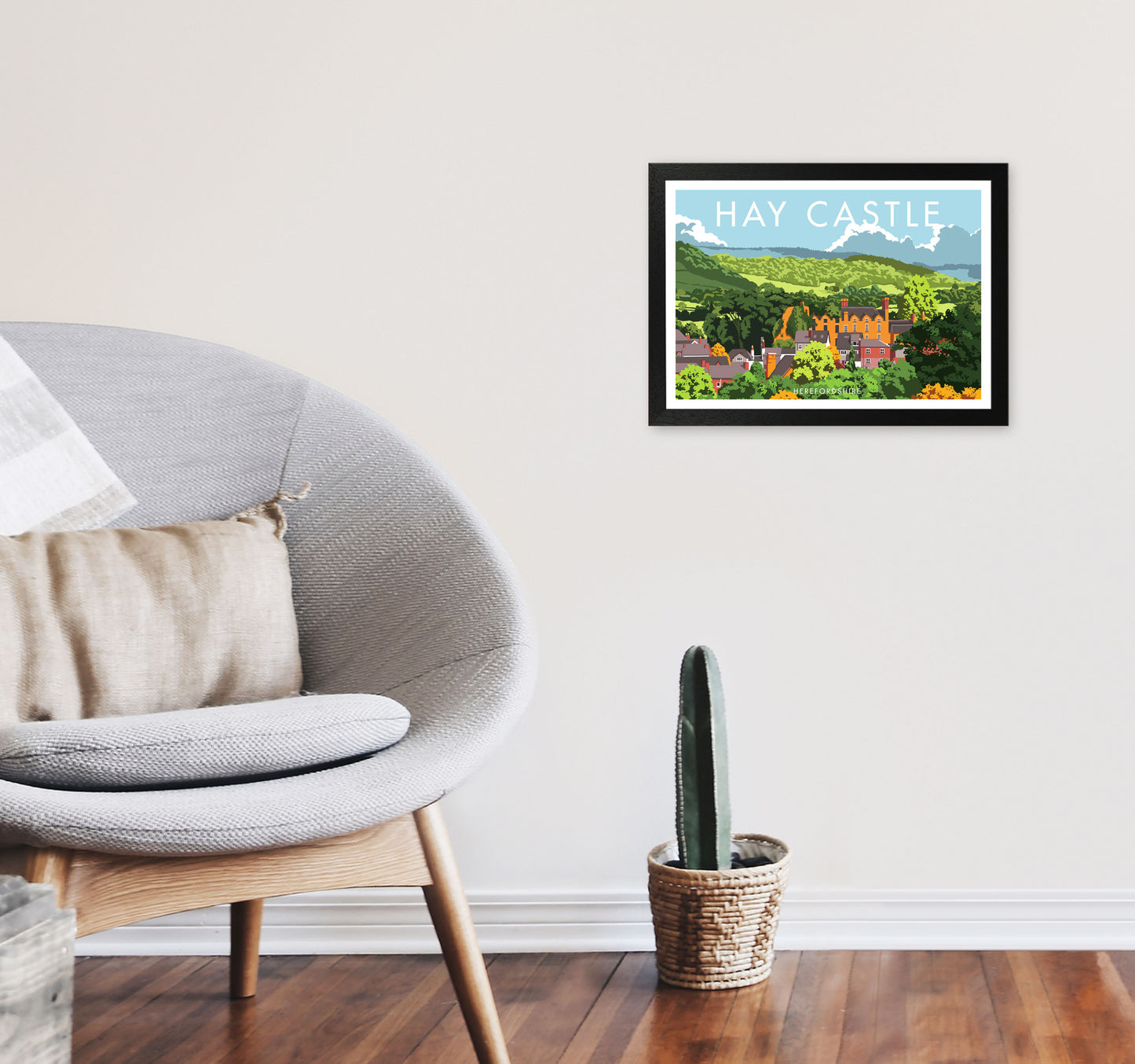 Hay Castle by Stephen Millership A3 White Frame