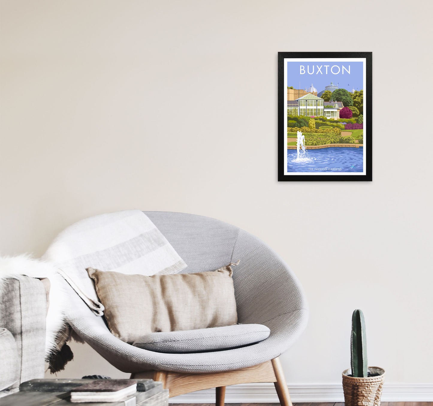 Buxton Derbyshire Travel Art Print by Stephen Millership A3 White Frame