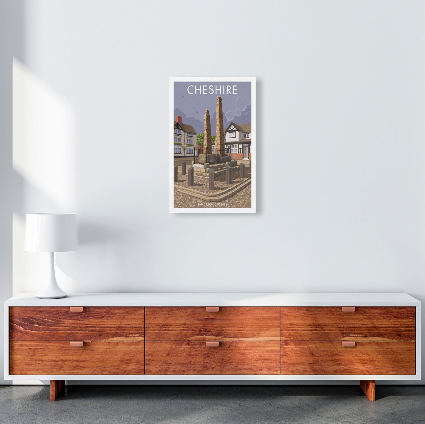 Cheshire Sandbach Travel Art Print by Stephen Millership A3 Canvas