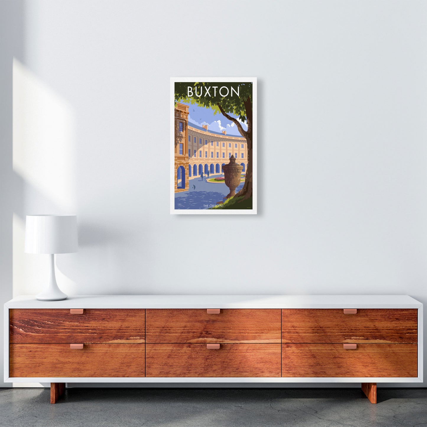 Buxton Crescent Derbyshire Travel Art Print by Stephen Millership A3 Canvas