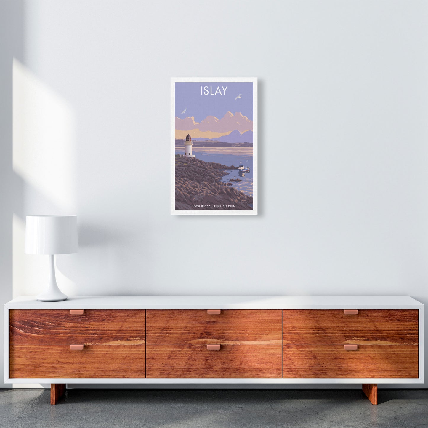 Loch Indaal Islay Travel Art Print by Stephen Millership A3 Canvas