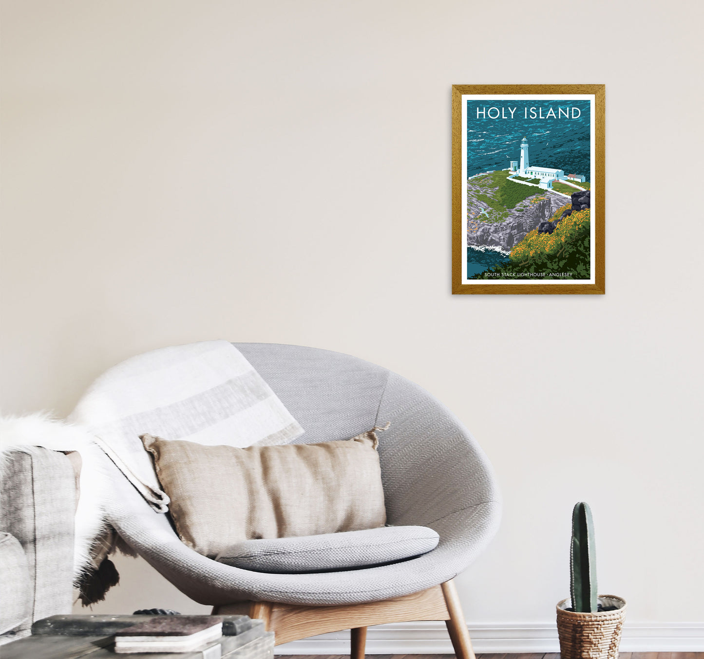 Holy Island by Stephen Millership A3 Print Only