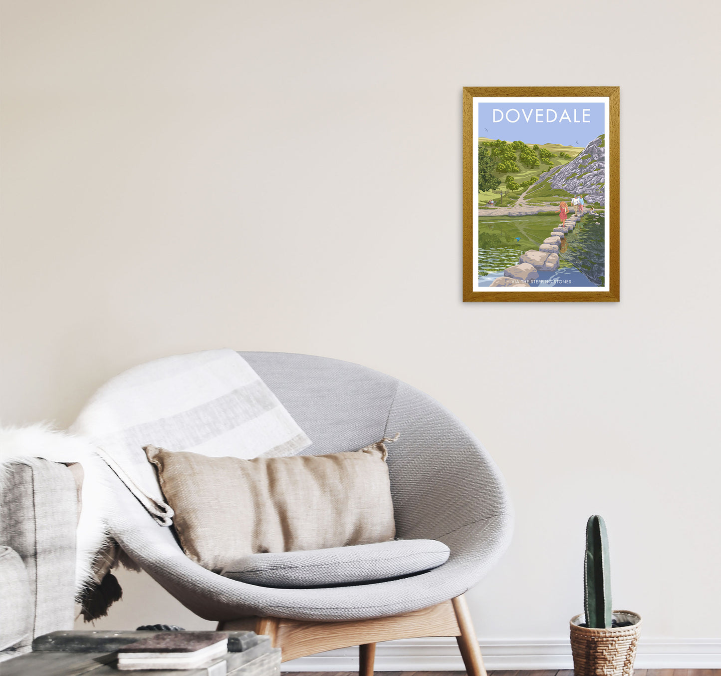 Dovedale Derbyshire Travel Art Print by Stephen Millership A3 Print Only