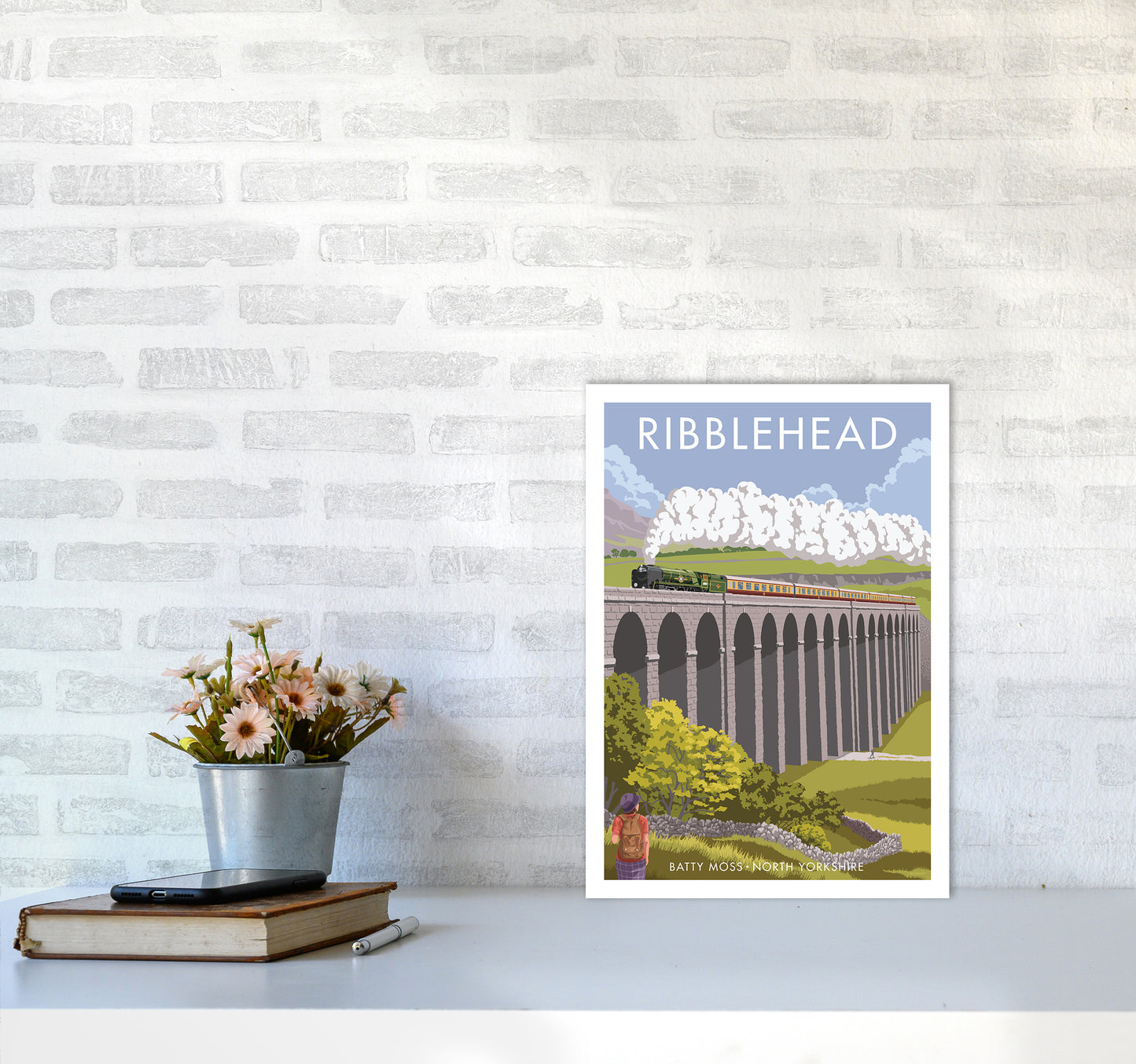 Ribblehead Travel Art Print By Stephen Millership A3 Black Frame