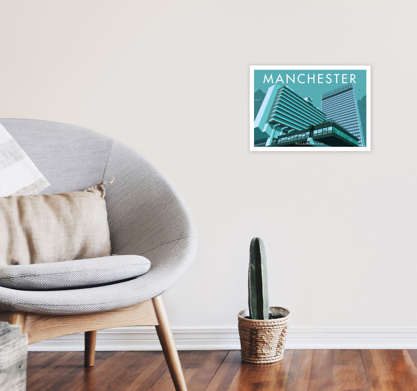 Manchester by Stephen Millership A3 Black Frame