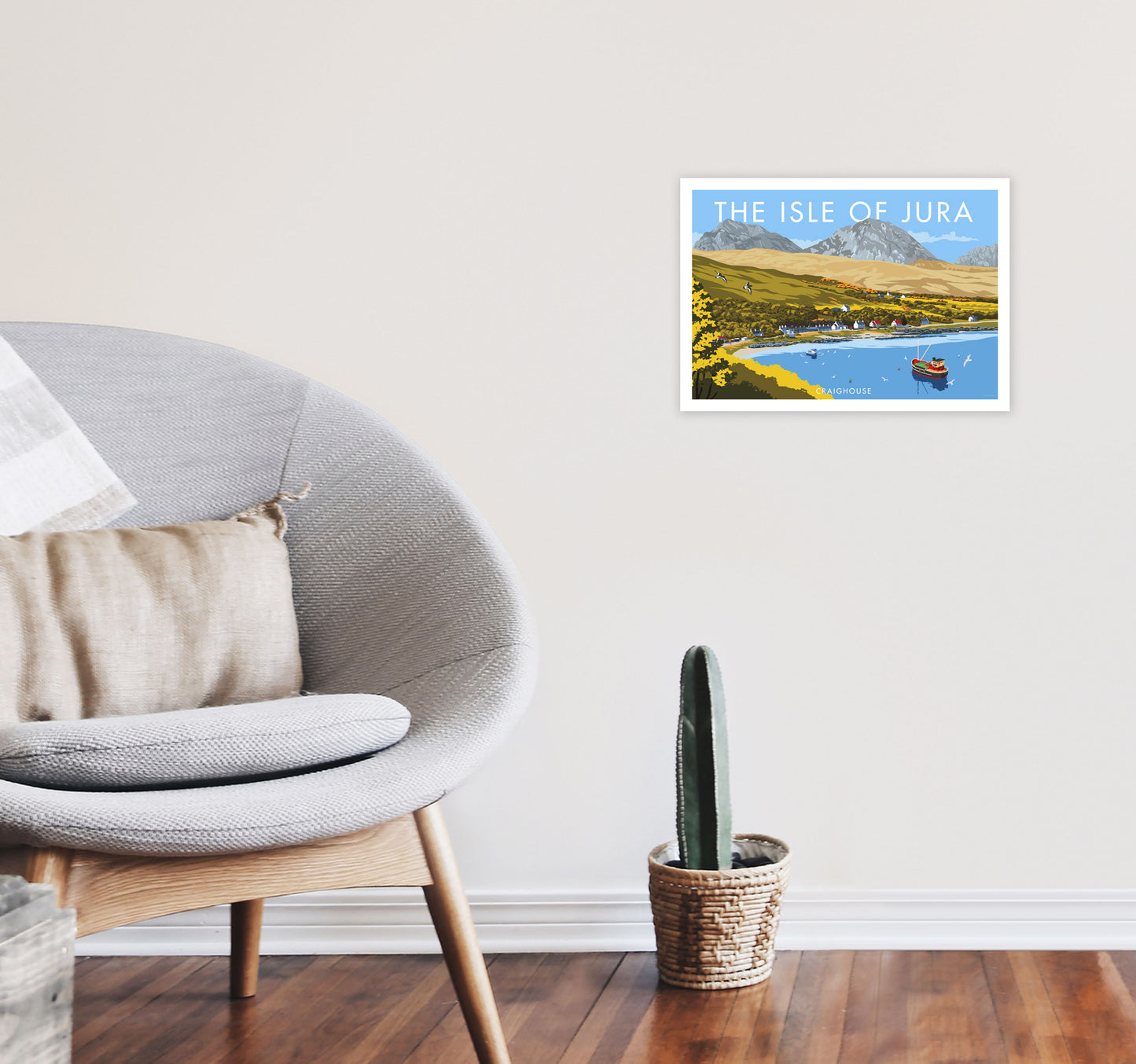 The Isle Of Jura Craighouse Art Print by Stephen Millership A3 Black Frame
