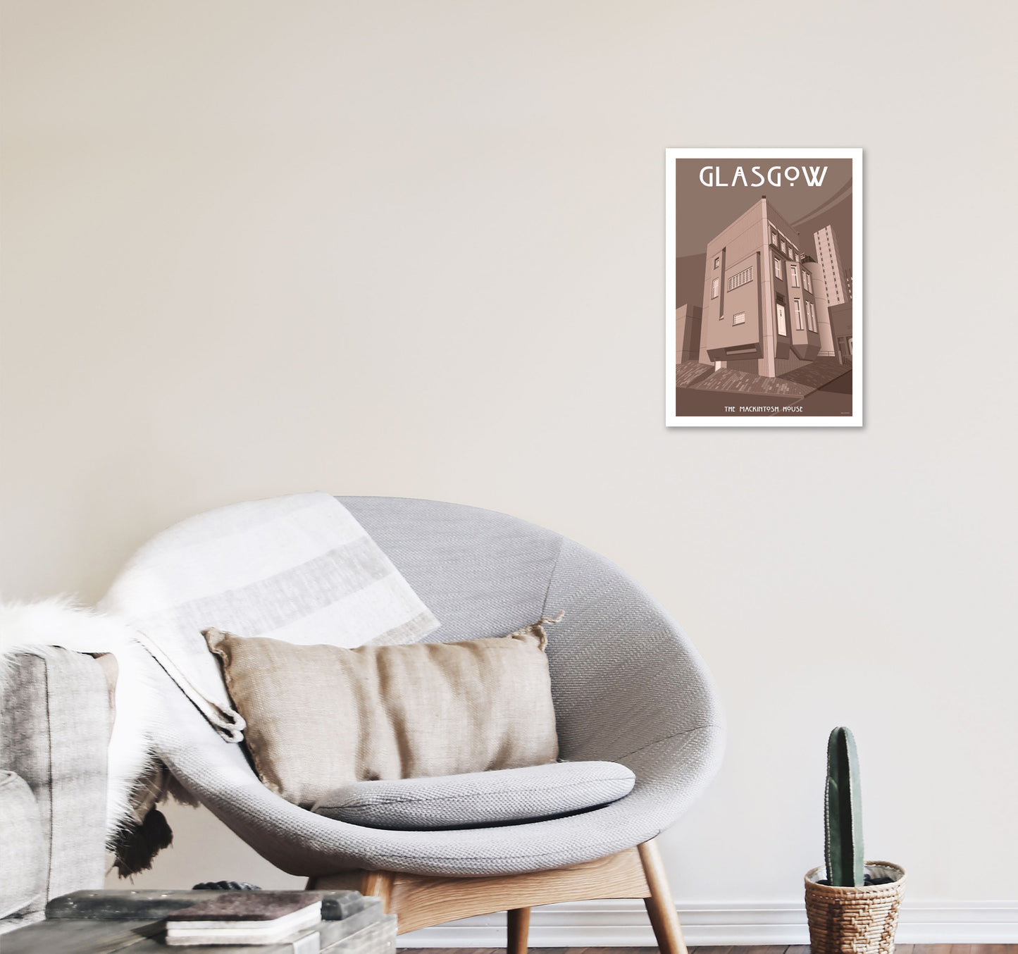 Glasgow Art Print by Stephen Millership A3 Black Frame