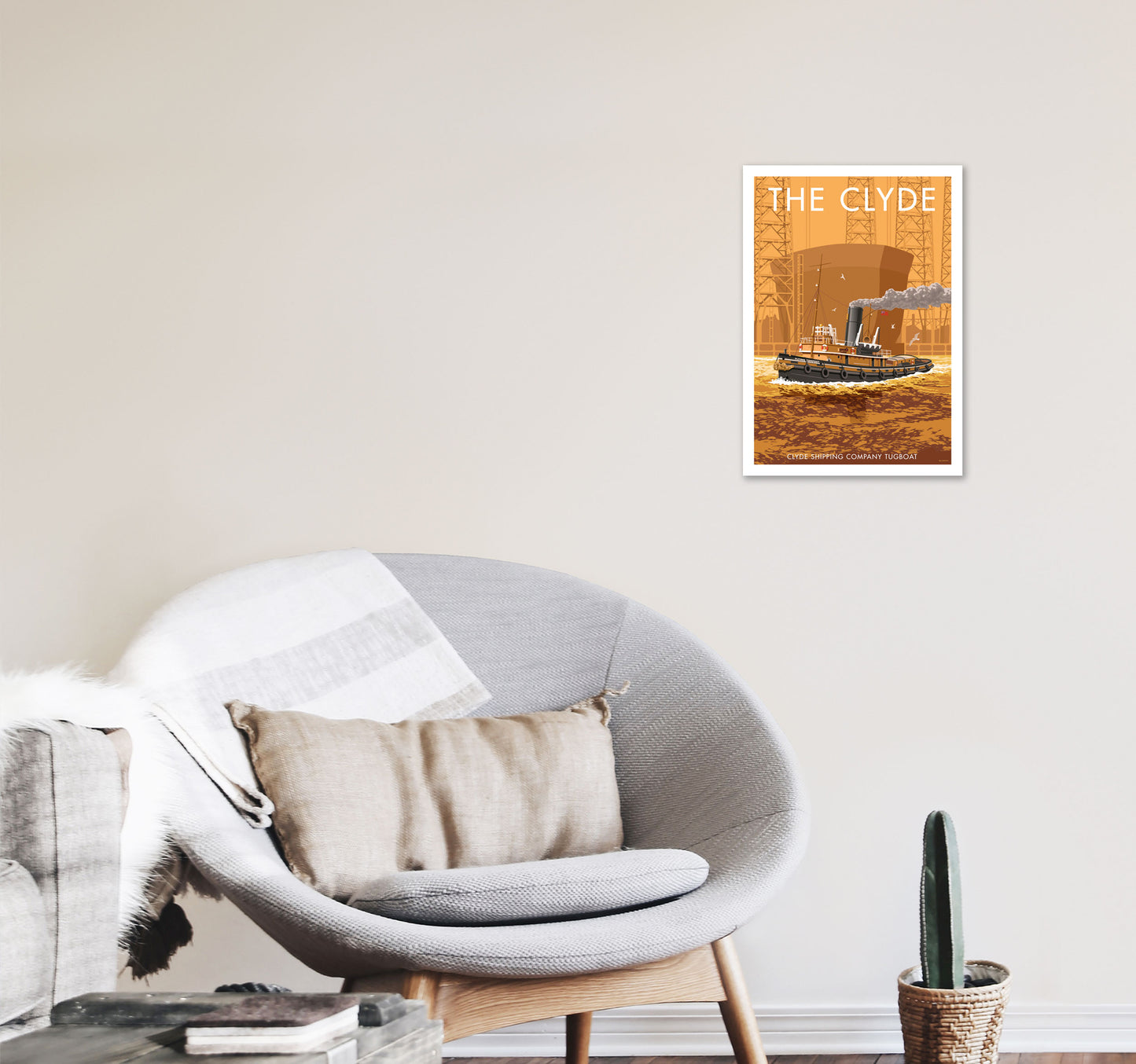 The Clyde Art Print by Stephen Millership A3 Black Frame
