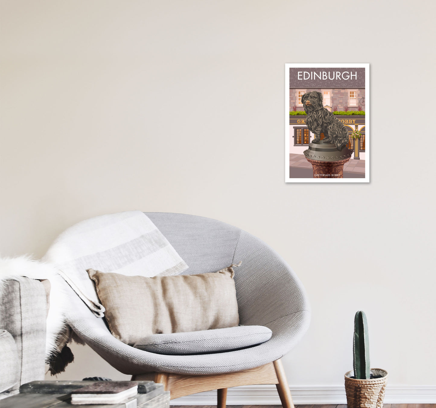 Edinburgh Art Print by Stephen Millership A3 Black Frame