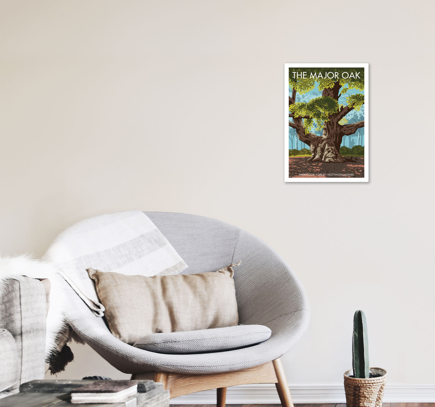 The Major Oak Art Print by Stephen Millership A3 Black Frame