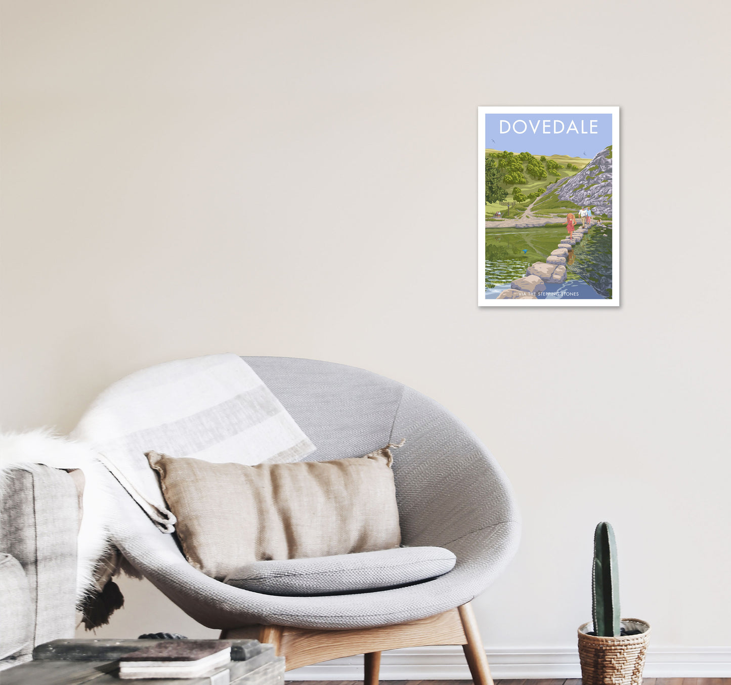 Dovedale Derbyshire Travel Art Print by Stephen Millership A3 Black Frame