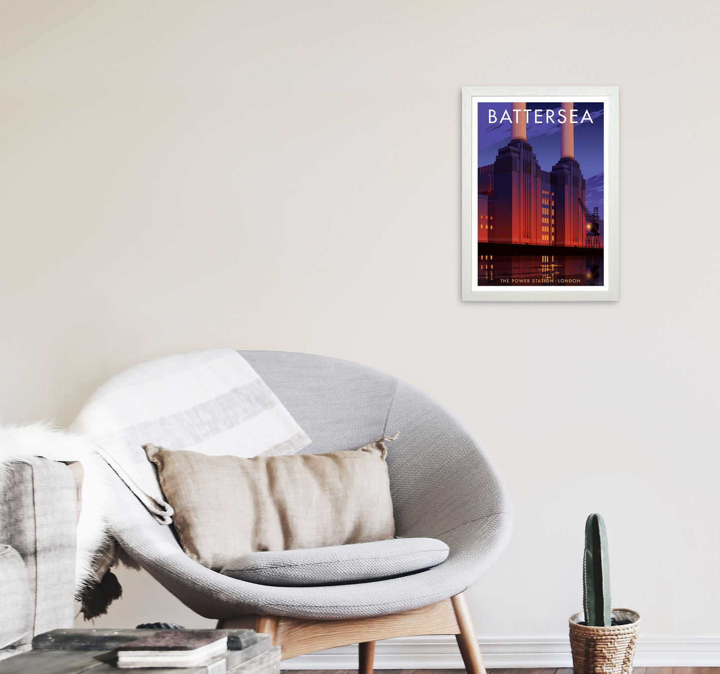 Battersea by Stephen Millership A3 Oak Frame