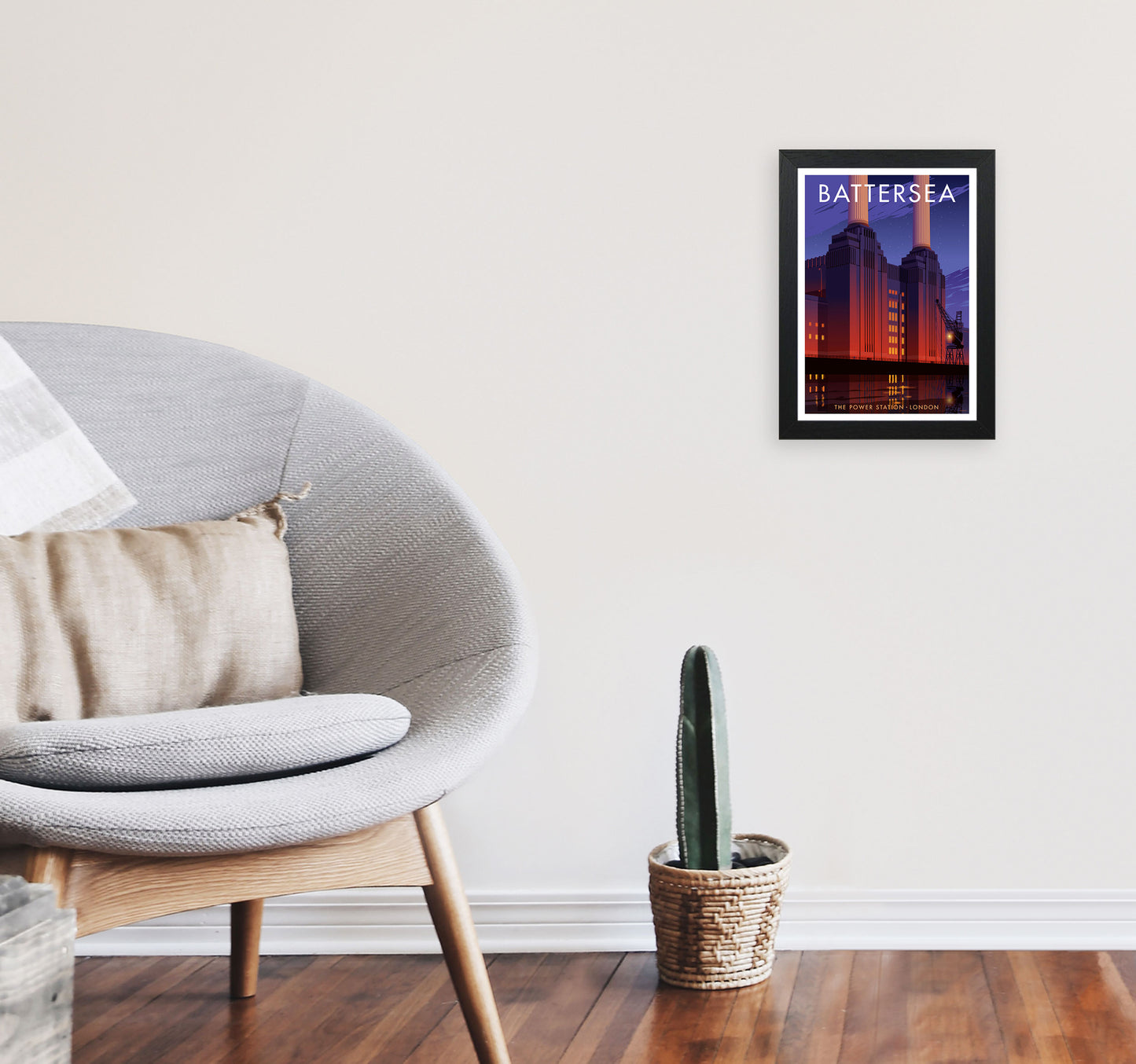 Battersea by Stephen Millership A4 White Frame