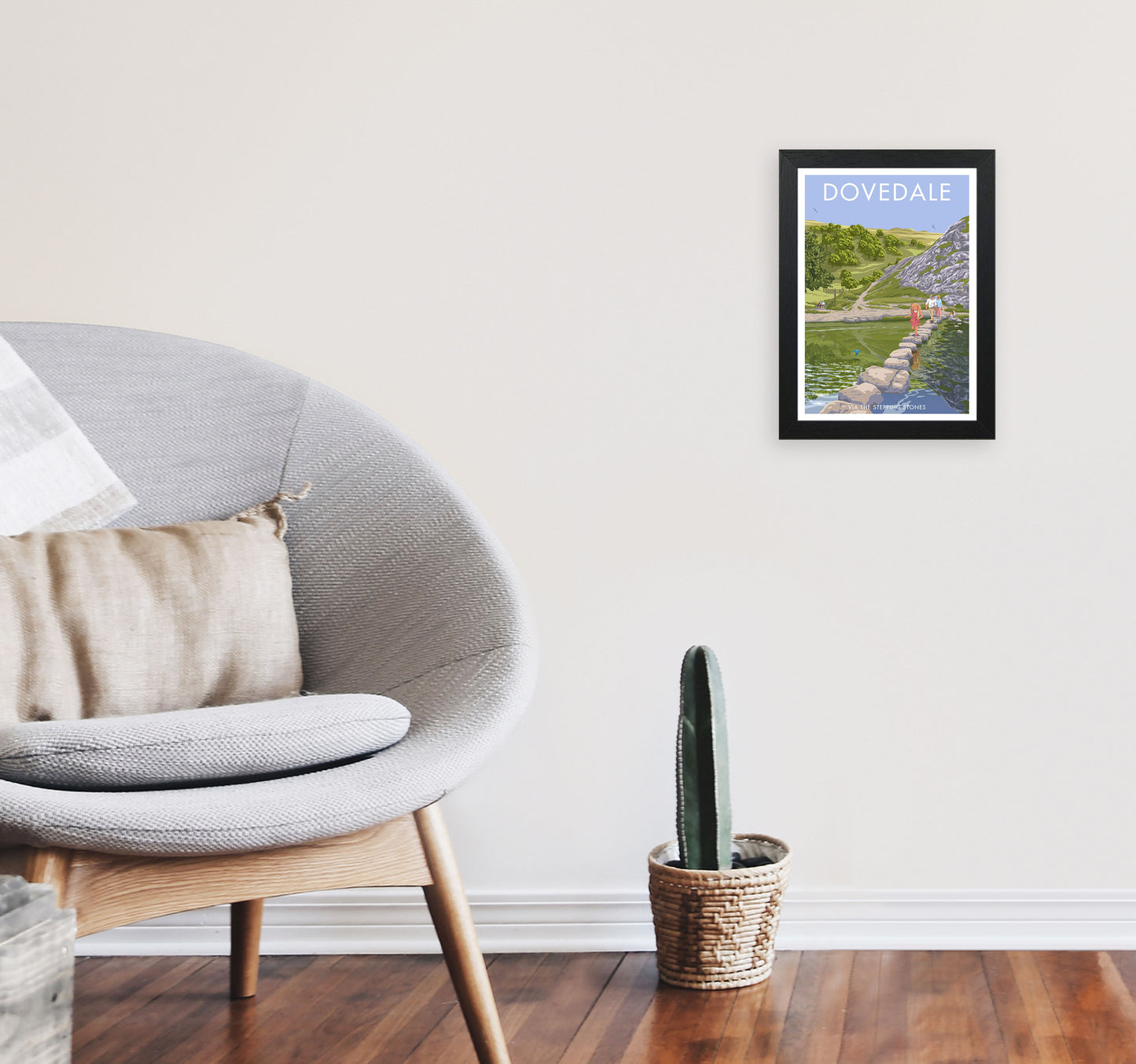 Dovedale Derbyshire Travel Art Print by Stephen Millership A4 White Frame