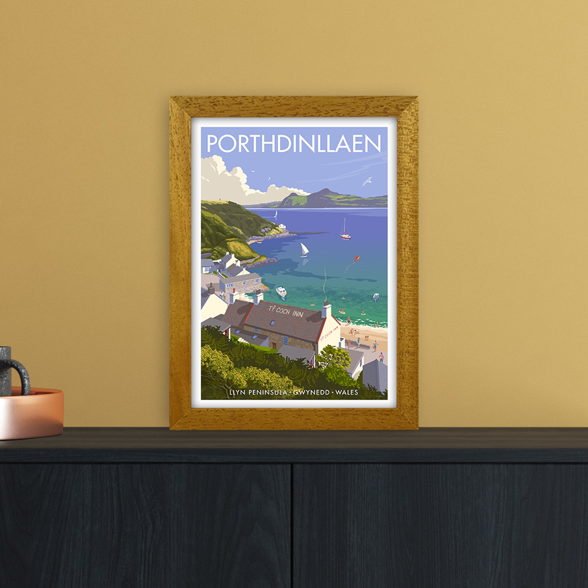 Wales Porthdinllaen Art Print by Stephen Millership A4 Print Only