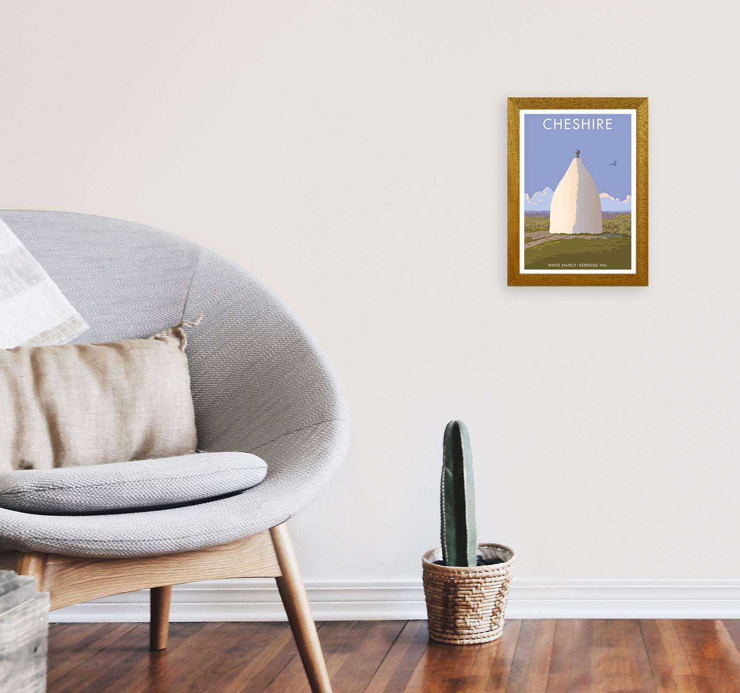 Cheshire White Nancy Travel Art Print by Stephen Millership A4 Print Only