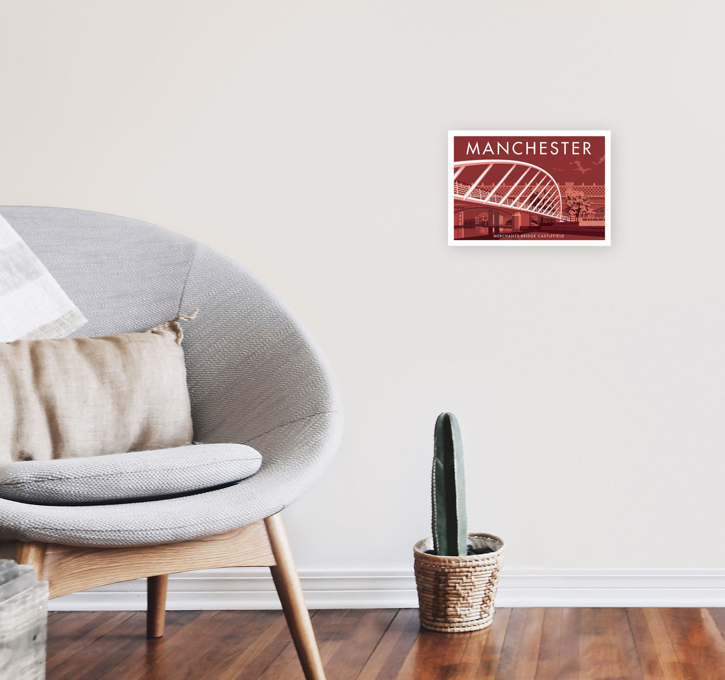Manchester by Stephen Millership A4 Black Frame