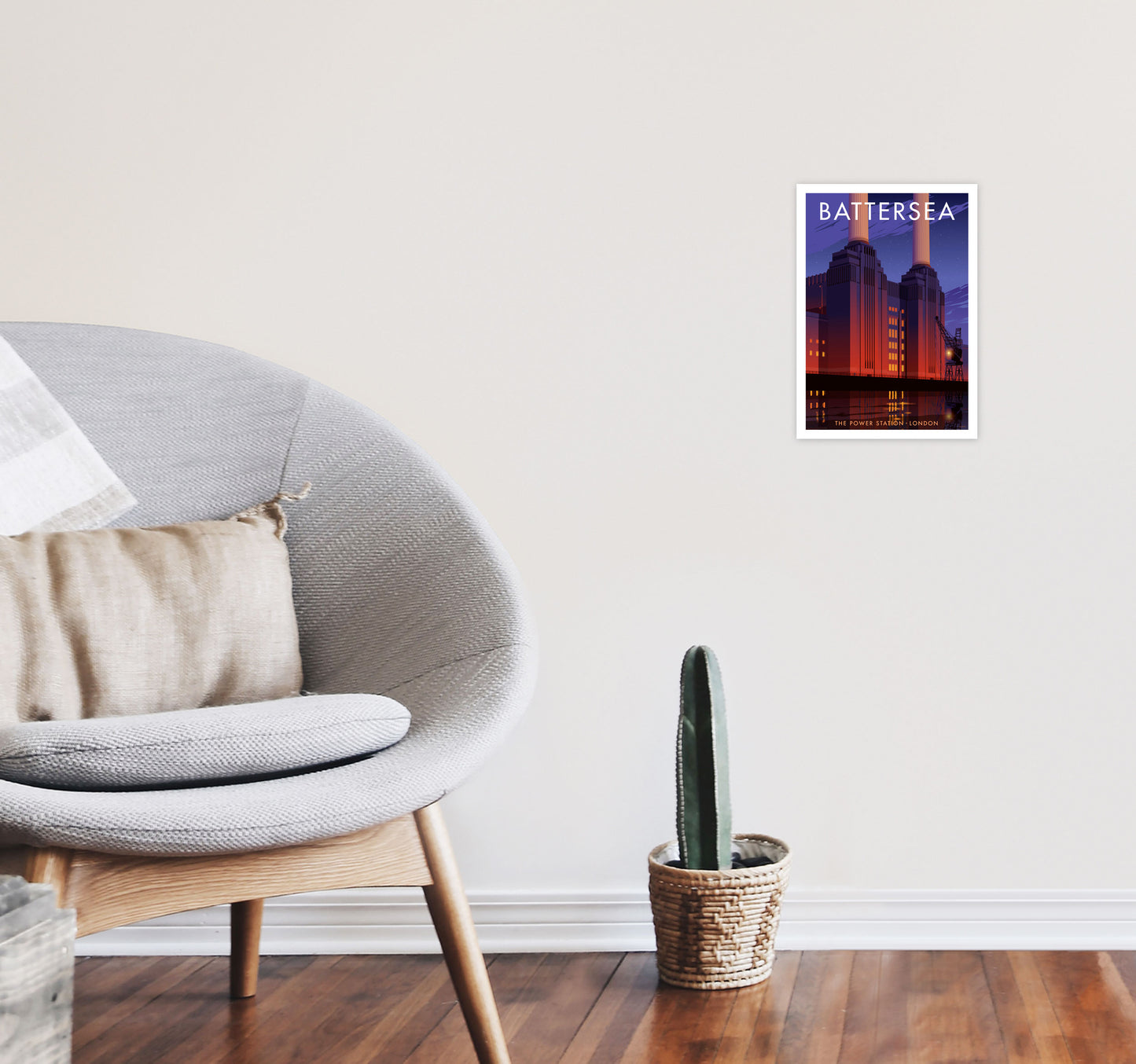 Battersea by Stephen Millership A4 Black Frame