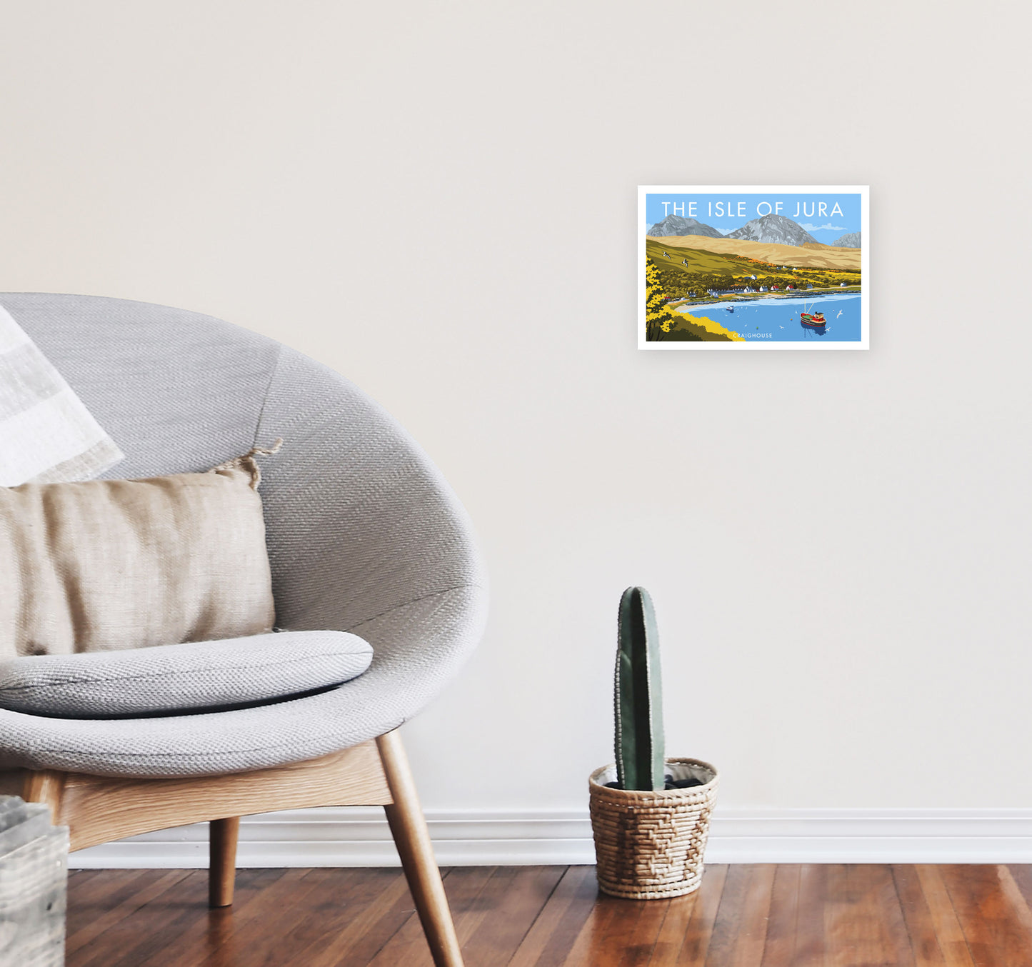 The Isle Of Jura Craighouse Art Print by Stephen Millership A4 Black Frame