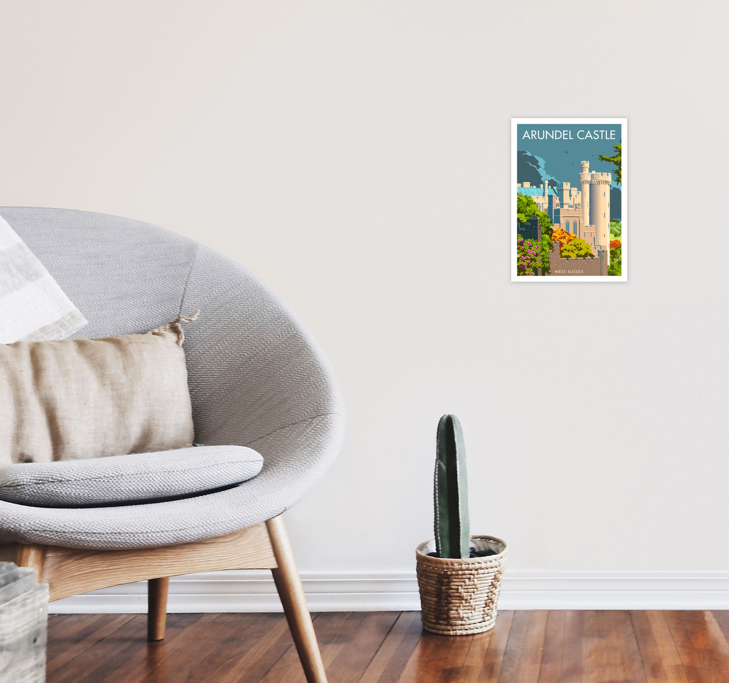 Arundel Castle Sussex Art Print by Stephen Millership A4 Black Frame