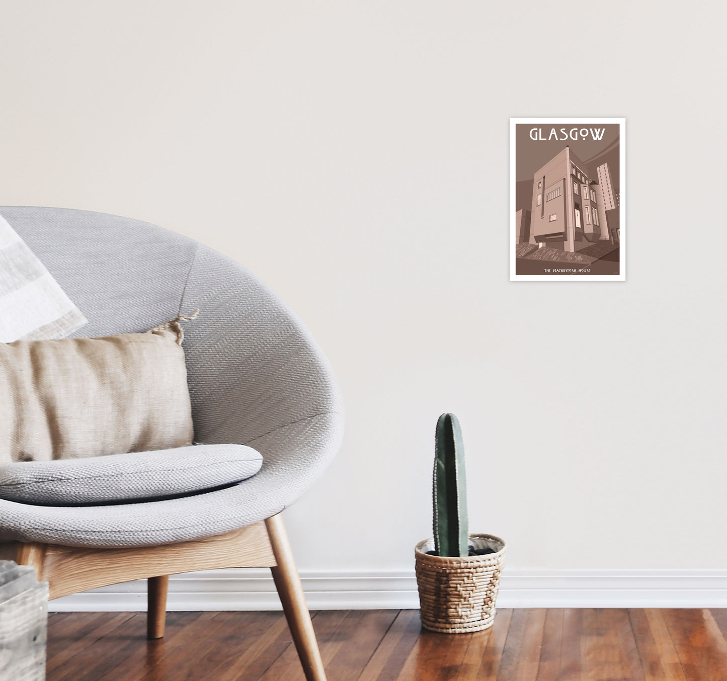 Glasgow Art Print by Stephen Millership A4 Black Frame