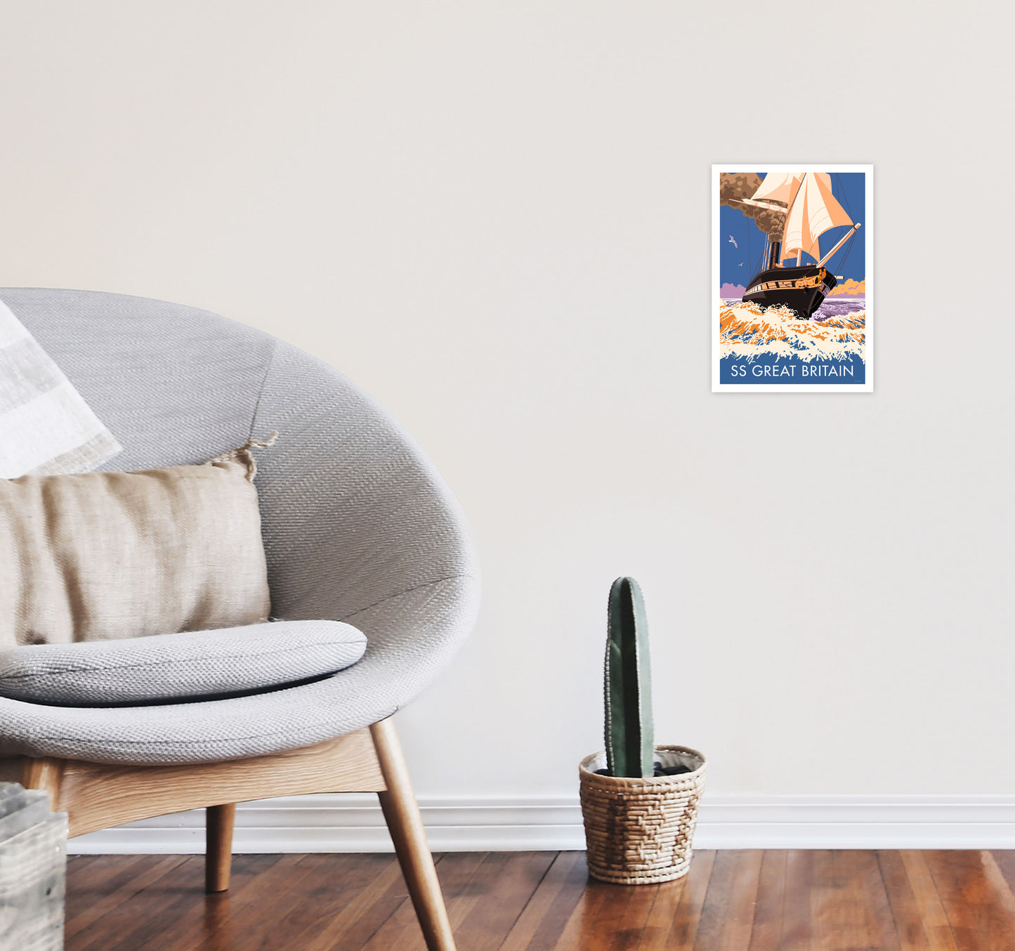 SS Great Britain Art Print by Stephen Millership A4 Black Frame