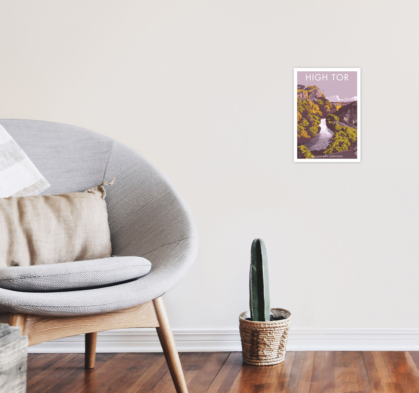 High Tor Art Print by Stephen Millership A4 Black Frame