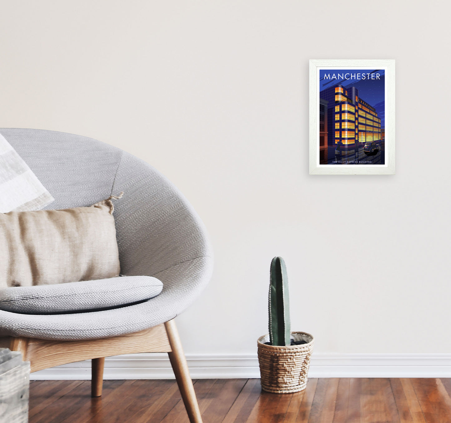 Manchester by Stephen Millership A4 Oak Frame