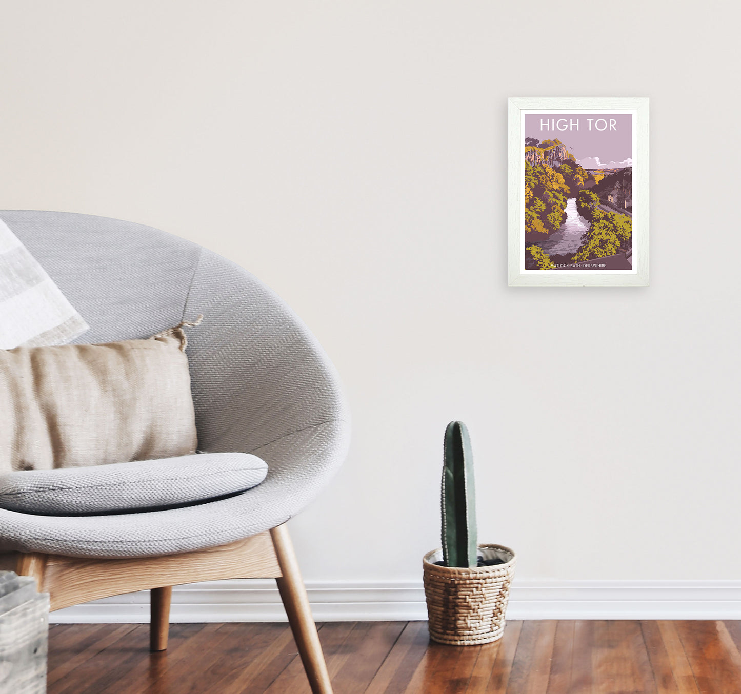 High Tor Art Print by Stephen Millership A4 Oak Frame