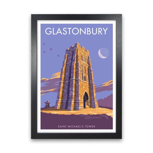 Saint Michael's Tower Glastonbury Art Print by Stephen Millership Black Grain