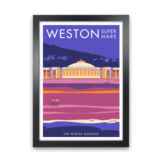 Weston-super-mare Art Print by Stephen Millership Black Grain