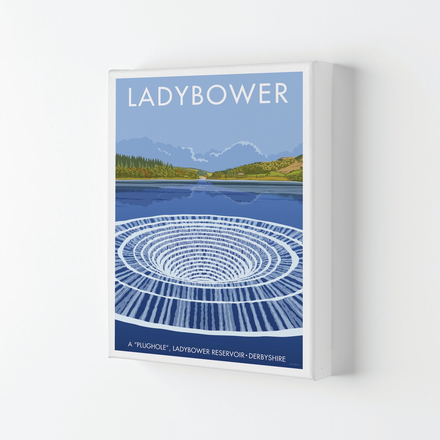 Derbyshire Ladybower Travel Art Print By Stephen Millership Canvas