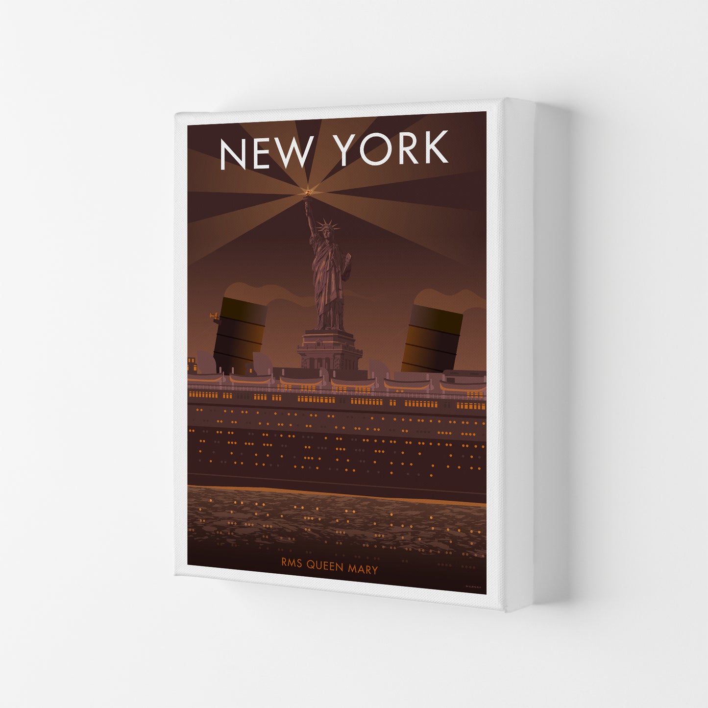 New York Sepia Art Print by Stephen Millership Canvas