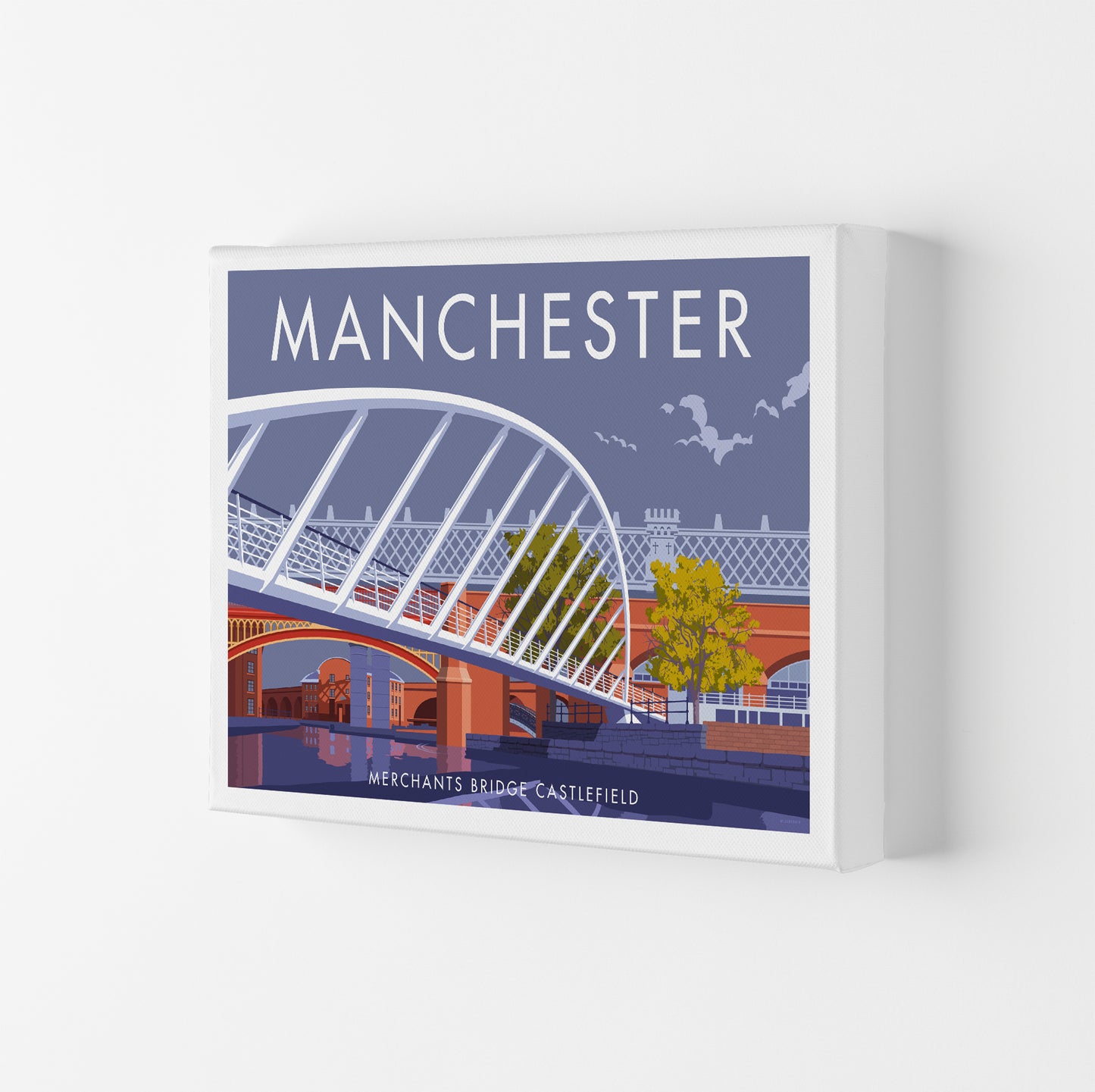 Manchester Merchants Bridge Art Print by Stephen Millership Canvas