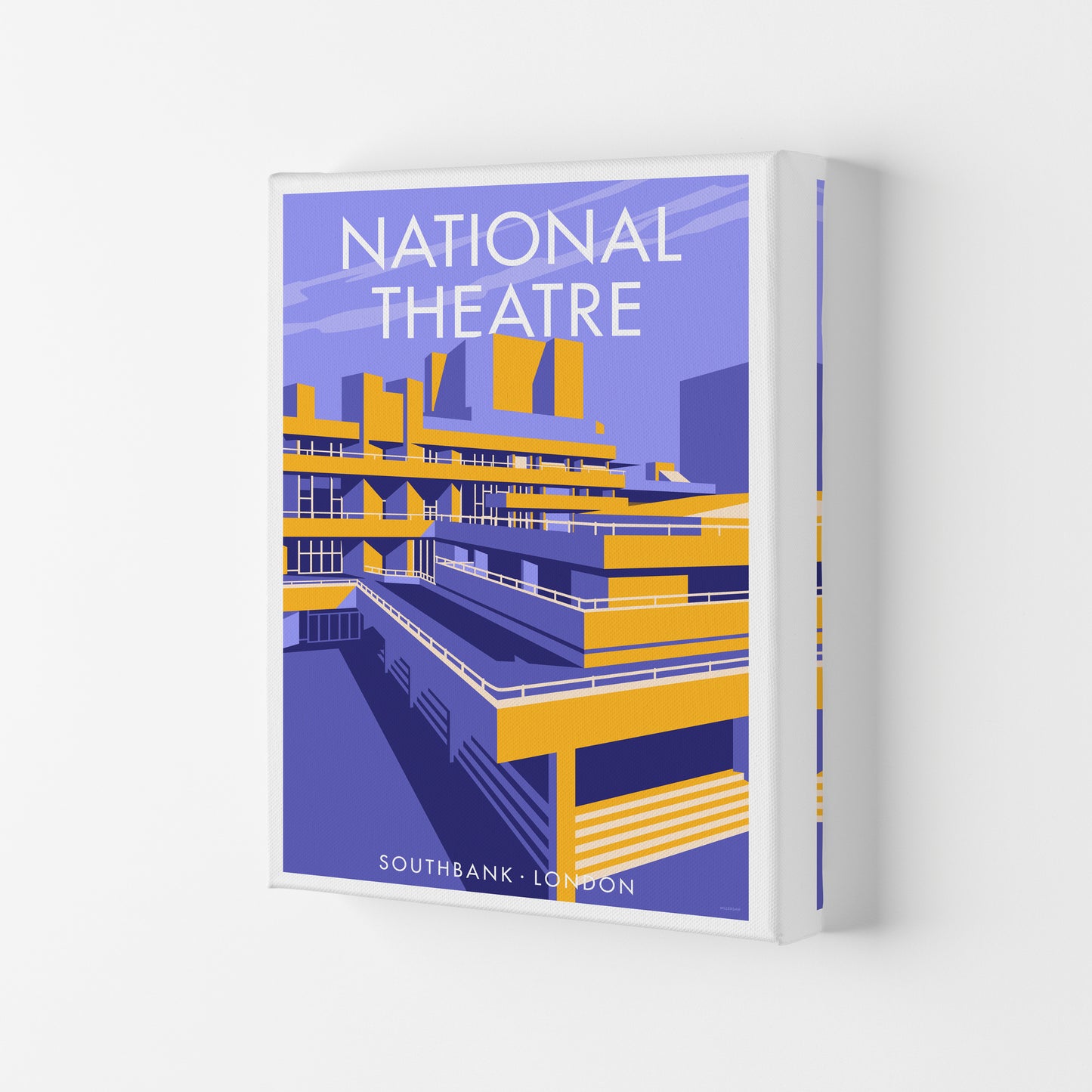 London National Theatre Framed Digital Art Print by Stephen Millership Canvas